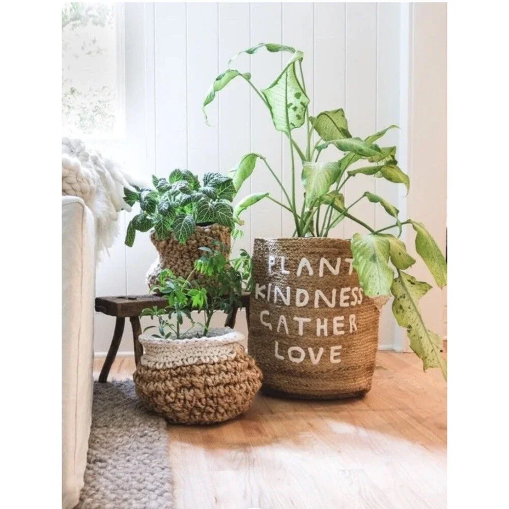 Sugarboo & Co Jute Basket Plant Kindness Gather Love MSRP $76